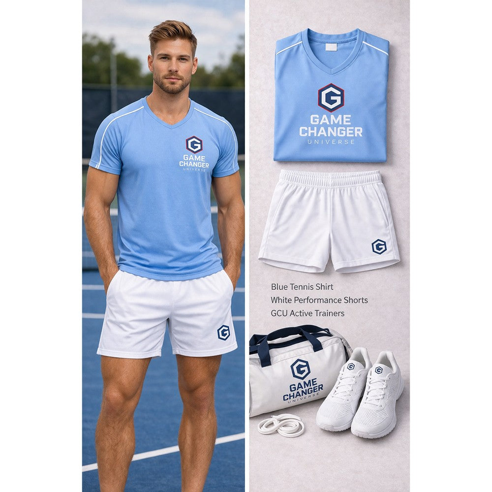 Game Changer Universe Men’s Blue Tennis Shirt & Shorts Set