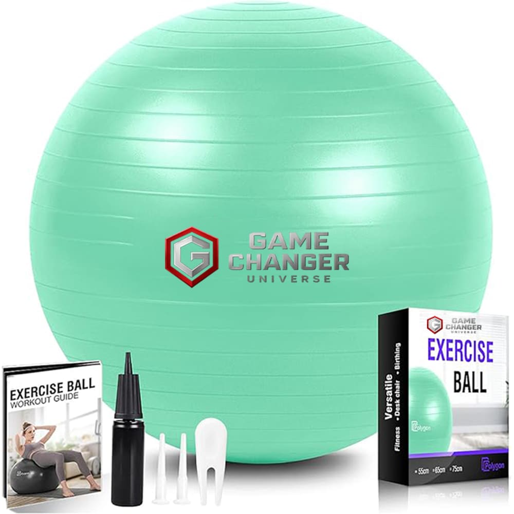 Game Changer Universe Anti-Burst Exercise Ball – Stability & Core Balance Ball for Fitness & Yoga