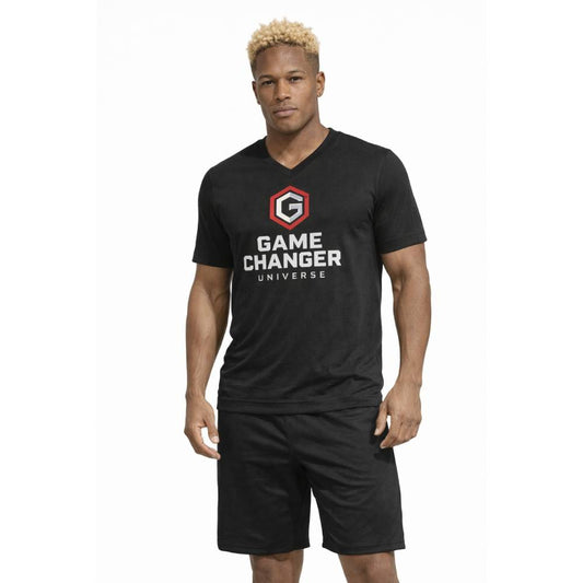 Game Changer Universe Men's Performance Training Set – V-Neck Gym T-Shirt & Athletic Shorts